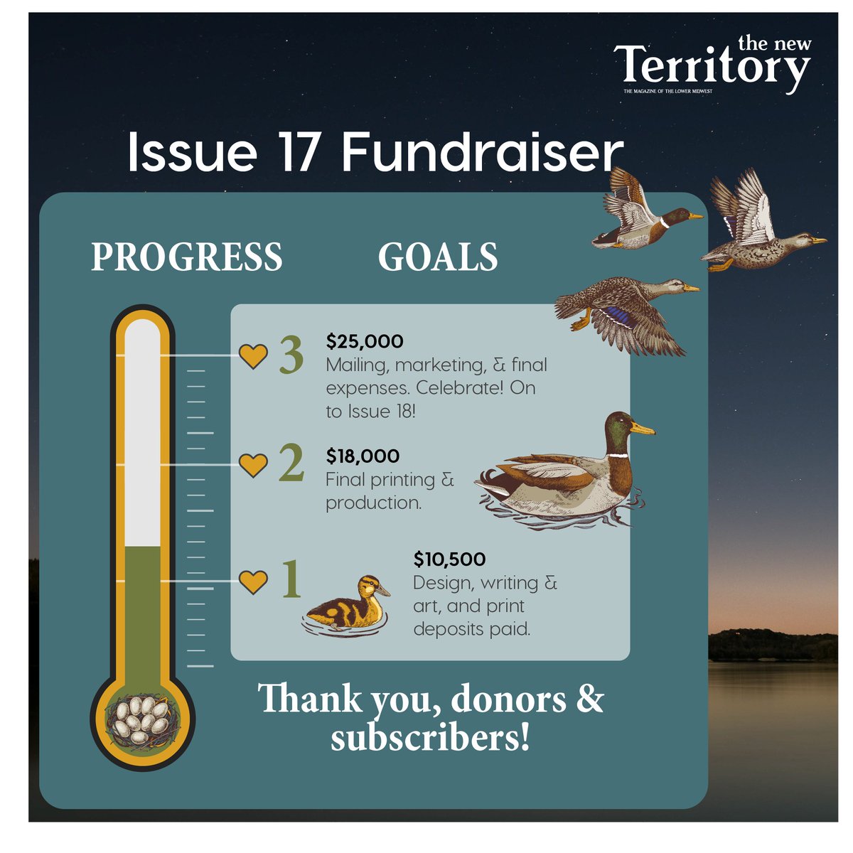 newterritorymag's tweet image. We are bobbing right along with the Issue 17 fundraiser. Every purchase, donation, subscription, etc. helps us fly! newterritorymag.com/donate/issue-1…