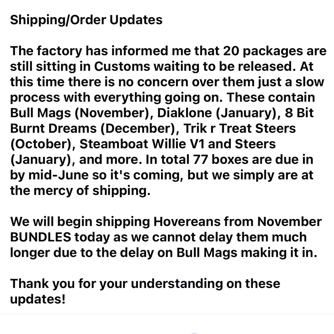 Updates