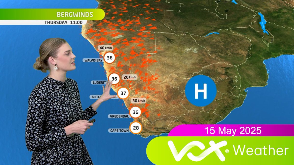 15 May 2025| Vox Weather Forecast

🌞 Calm &amp; dry over the interior
🥵 Bergwinds persist along the West Coast &amp; “oosweer” for Namibia
🔥 Heatwave &amp; fire danger in parts of NC &amp; WC

Forecast:youtu.be/tquggq6symw

#voxweather