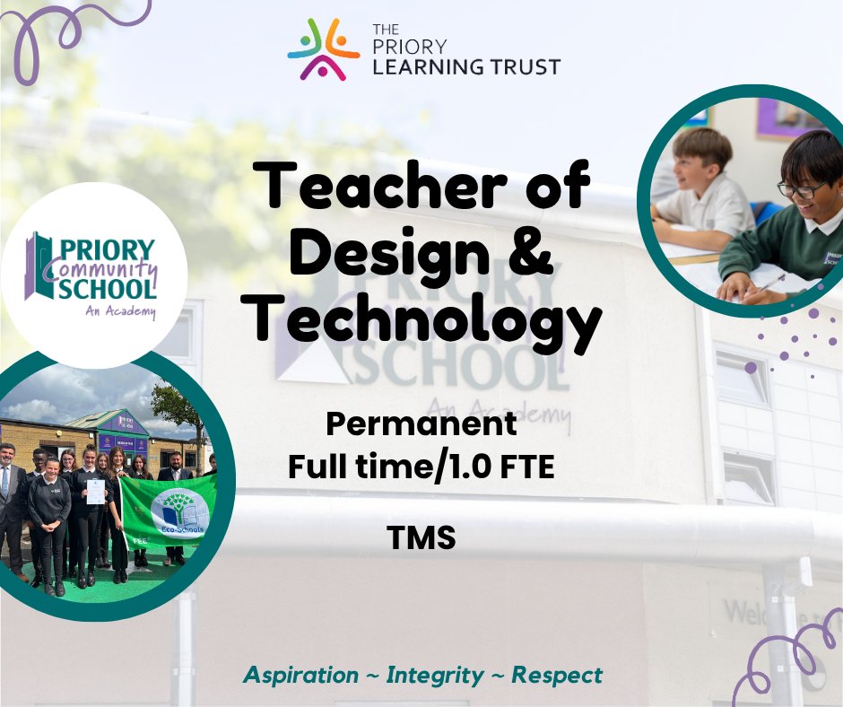 TPLT Careers (@tpltcareers) on Twitter photo - Teacher of Design & Technology -
<a href="/_TPLT_/">The Priory Learning Trust</a> <a href="/Priorycsa/">Priory Community School - an Academy</a>
PCSA is seeking a dynamic and dedicated Teacher of Design & Technology (DT) to join our vibrant and supportive team from September ๐
For more, please visit the link below;
bit.ly/3R2KV0z
#Teaching #PCSA #Trust - Teacher of Design & Technology -
<a href="/_TPLT_/">The Priory Learning Trust</a> <a href="/Priorycsa/">Priory Community School - an Academy</a>
PCSA is seeking a dynamic and dedicated Teacher of Design & Technology (DT) to join our vibrant and supportive team from September ๐
For more, please visit the link below;
bit.ly/3R2KV0z
#Teaching #PCSA #Trust