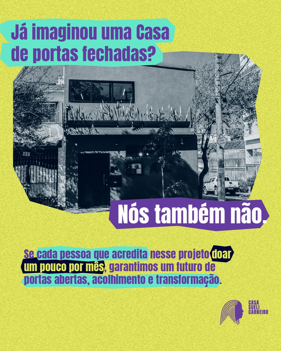 Já imaginou uma Casa de portas fechadas? Nós também não. Se cada pessoa que acredita nesse projeto doar um pouco por mês, garantimos um futuro de portas abertas, acolhimento e transformação.
casasuelicarneiro.org.br/apoie