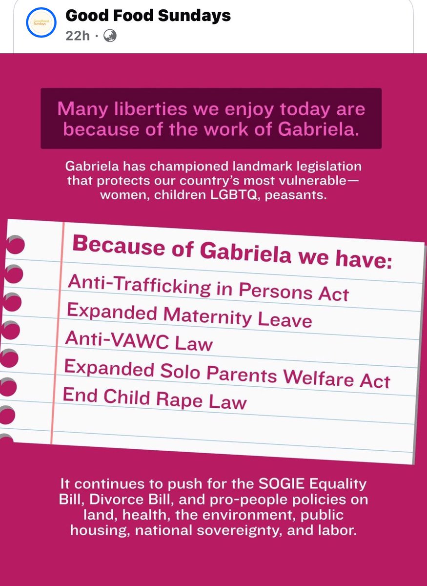 sarahelago's tweet image. Ang mga tagumpay ng @GabrielaWomenPL ay dahil sa pagkakaisa at lakas ng kababaihan at mamamayang lumalaban! Maraming tagumpay ngunit marami pang hamon—dumaraming kaso ng abuso, mga balakid sa pagkamit ng pantay na karapatan! Bantayan, bawiin ang boto ng Gabriela! #LabanGabriela