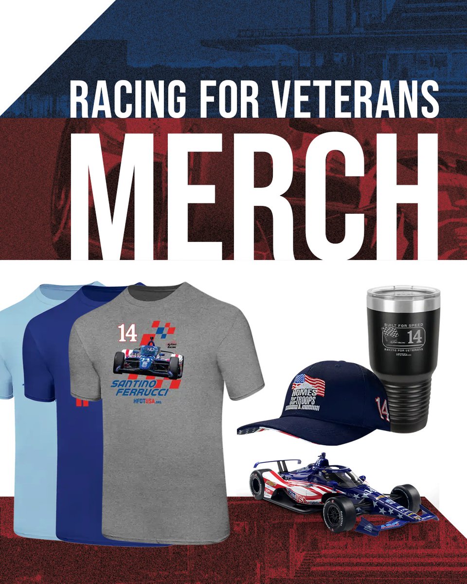 Homes For Our Troops (@homesforourtrps) on Twitter photo This year, you have the exclusive opportunity to have your very own #Indy500 merch to represent HFOT! Grab gear and even a die-cast car repping the <a href="/SantinoFerrucci/">Santino Ferrucci</a> and <a href="/AJFoytRacing/">AJ Foyt Racing</a>. Proceeds go directly to supporting our mission. Shop the full lineup at This year, you have the exclusive opportunity to have your very own #Indy500 merch to represent HFOT! Grab gear and even a die-cast car repping the <a href="/SantinoFerrucci/">Santino Ferrucci</a> and <a href="/AJFoytRacing/">AJ Foyt Racing</a>. Proceeds go directly to supporting our mission. Shop the full lineup at