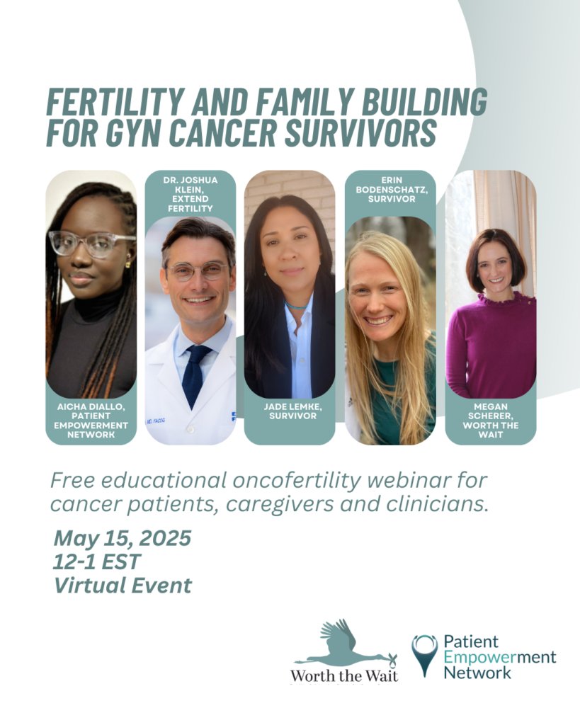 Don't miss tomorrow's "Fertility and Family Building for GYN Cancer Survivors" webinar at 12pm ET | 9am PT. Learn more and register here: worththewaitcharity.com/events-info/fe… #gyncsm