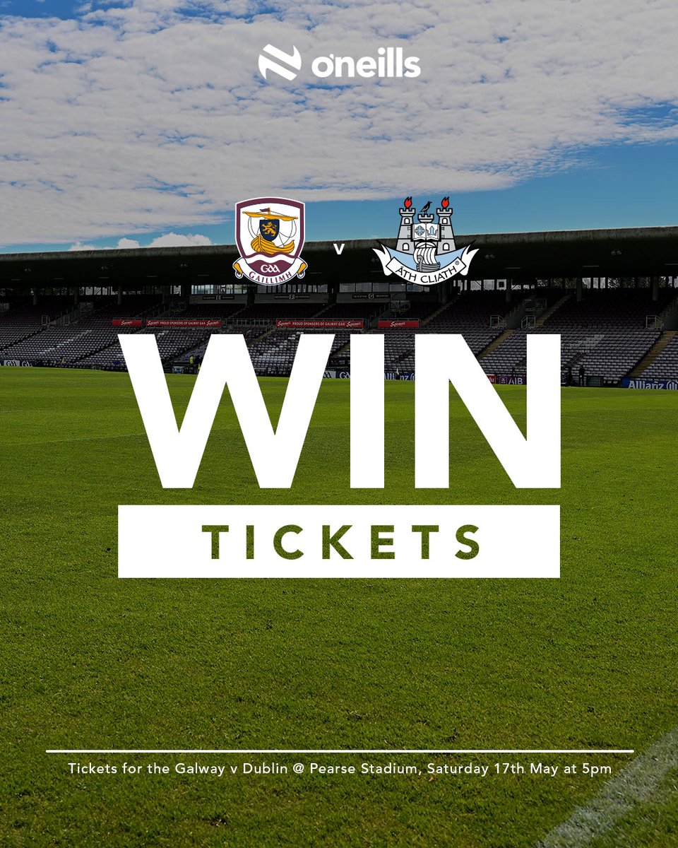 🎟️ WIN A SET OF ALL-IRELAND TICKETS 🎉
 
We're giving away a set of 2 tickets to the massive All-Ireland SFC clash this Saturday between <a href="/Galway_GAA/">Galway GAA Official</a> and <a href="/DubGAAOfficial/">Dublin GAA</a> 🏐🔥
 
📍 Pearse Stadium
⏰ 5pm
 
To enter:
✅ Like this post
✅ Tag who you’d bring
✅ Reshare this post