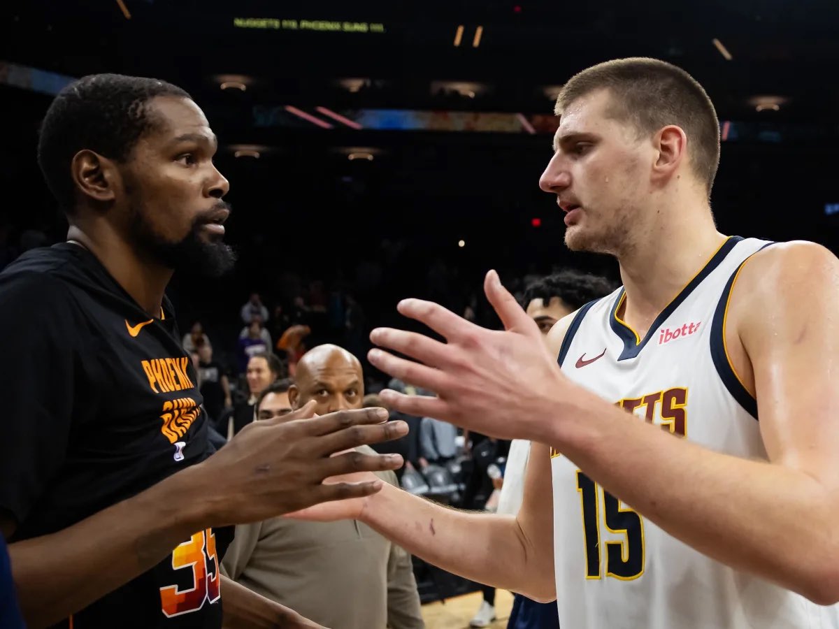One team who should seriously consider making a push for a Kevin Durant trade this summer is the Nuggets.

It’s on full display in the playoffs Denver needs another consistent alpha scorer to take some burden off Nikola Jokic.

A Jokic/Durant pairing would be lethal offensively.