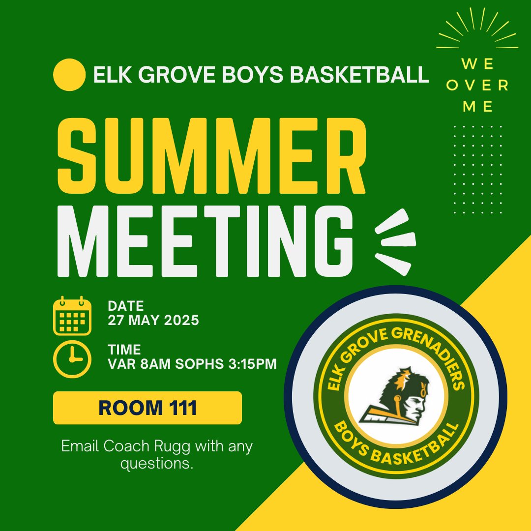 This is a mandatory meeting for any player planning on playing basketball this summer. Make sure you have taken care of your summer registration. Don’t wait until the last minute. @grenathletics