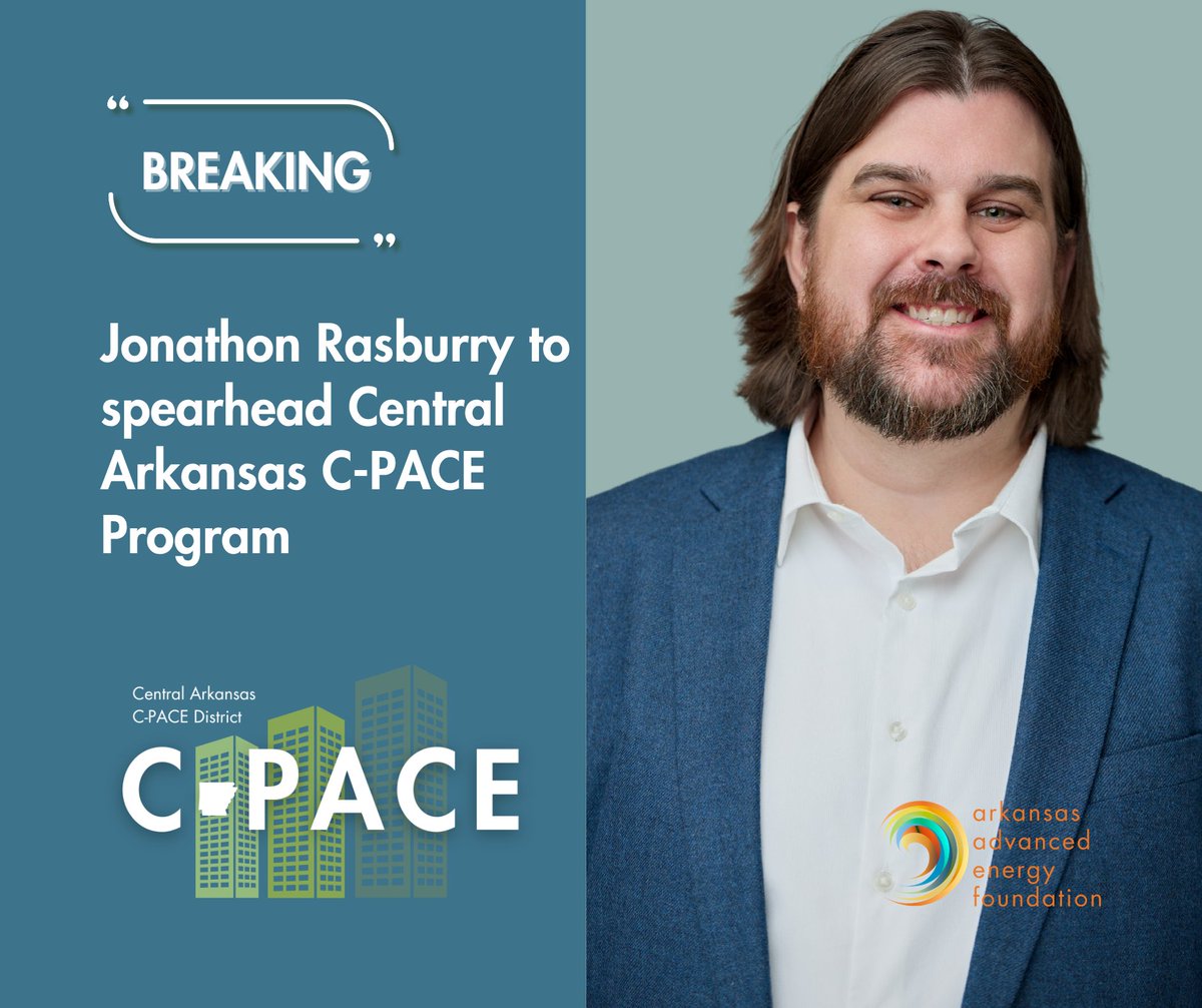 ArkAdvEnergy's tweet image. Arkansas Advanced Energy has hired Jonathon Rasburry to lead our new Central Arkansas C-PACE program — a game-changing tool that will boost economic development and support local contractors while cutting costs for property owners.
🔗 Learn more: arkansasadvancedenergyfoundation.org/news/rasburry-…
#cpace