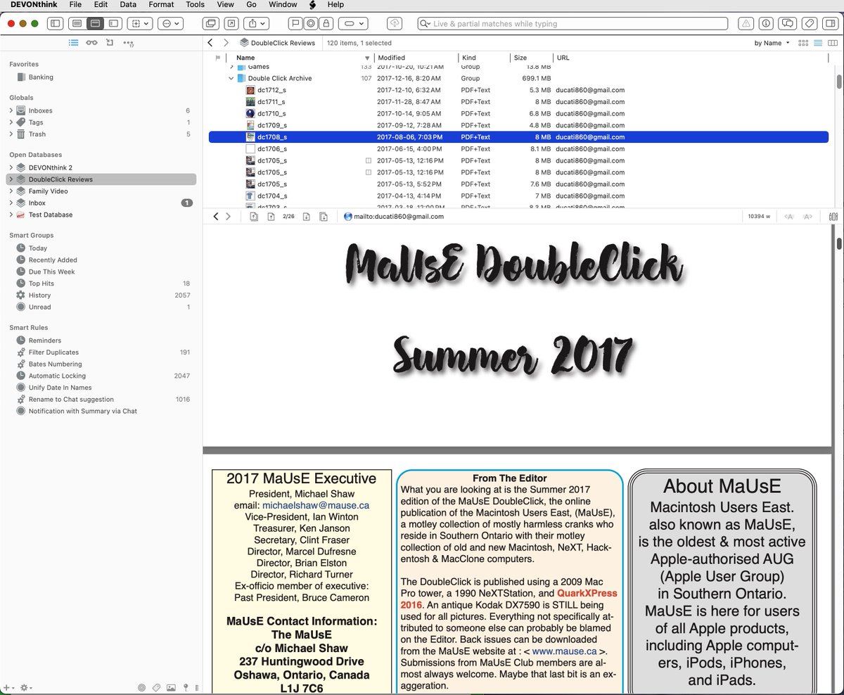 lombardmar's tweet image. #DEVONthink is a powerful database that goes beyond simple document storage, allowing users to easily organize, find, and retrieve almost any kind of data, including various file types, web content, and more. Try the trial version. Read my review at mausereviews.wordpress.com