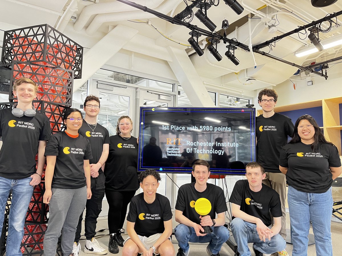 Kate Gleason College of Engineering (@_ritengineering) on Twitter photo RIT’s Multidisciplinary Robotics Club hosted the PacBot Robotics Competition on April 19 in the SHED. RIT’s team took first place, competing against teams from <a href="/Princeton/">Princeton University</a>, <a href="/Columbia/">Columbia University</a>, and the University of Toronto <a href="/UofT/">University of Toronto</a>—with President Munson and Provost David joining the fun. RIT’s Multidisciplinary Robotics Club hosted the PacBot Robotics Competition on April 19 in the SHED. RIT’s team took first place, competing against teams from <a href="/Princeton/">Princeton University</a>, <a href="/Columbia/">Columbia University</a>, and the University of Toronto <a href="/UofT/">University of Toronto</a>—with President Munson and Provost David joining the fun.