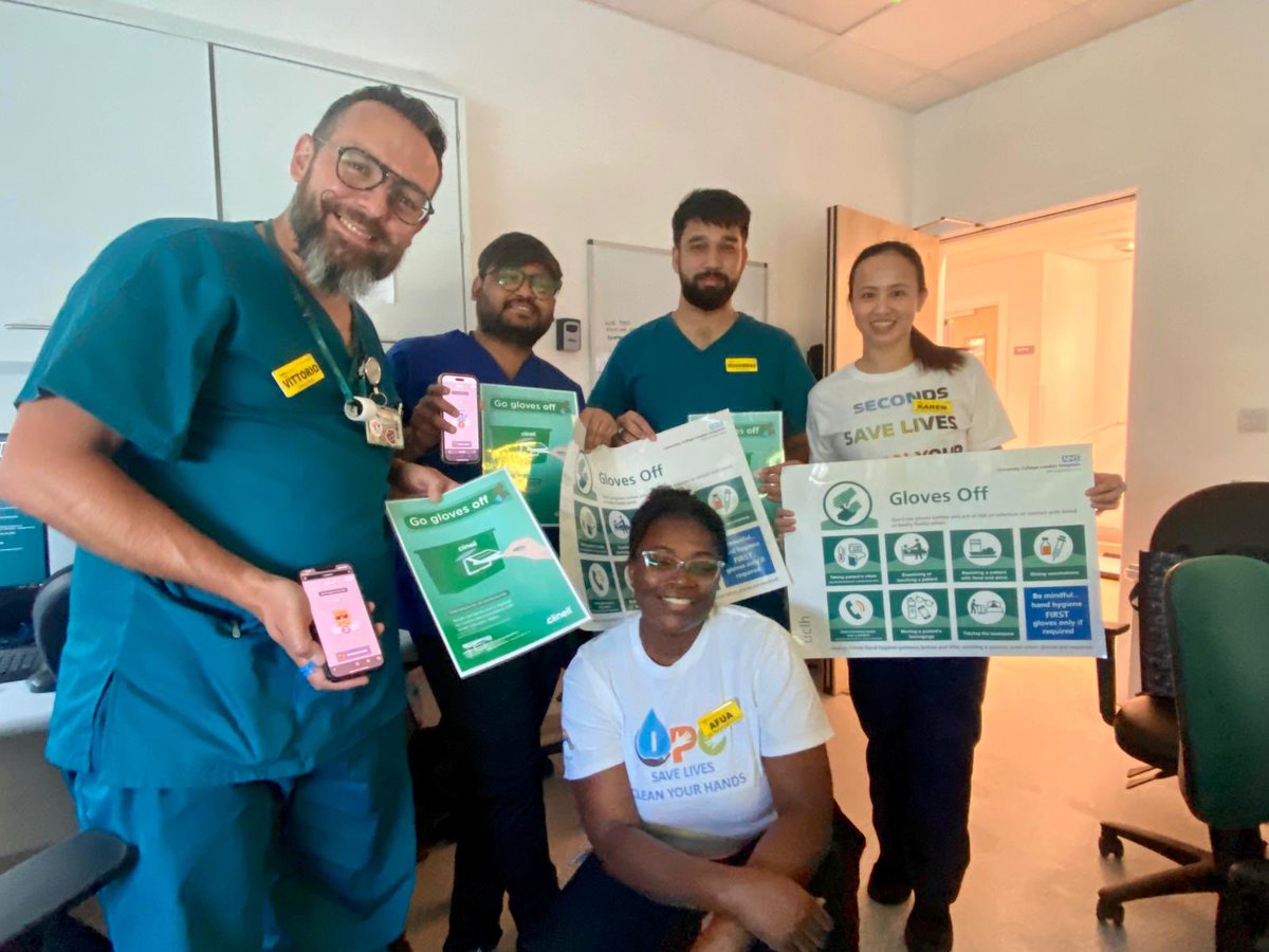 The Endoscopy team <a href="/uclh/">UCLH</a> supported the joint #gloves off and #BBE theme for #Handhygieneweek. #IPC #Sustainability