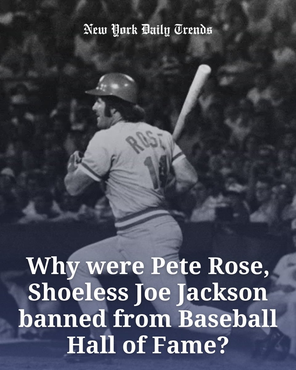 NYDailyTrends's tweet photo. Two of baseball’s biggest legends were banned for gambling-related scandals. 
#PeteRose #ShoelessJoeJackson #MLBHistory #BaseballScandal #HallOfFame #MLB2025 #SportsNews #BaseballLegends https://t.co/p6O5pV8bxp