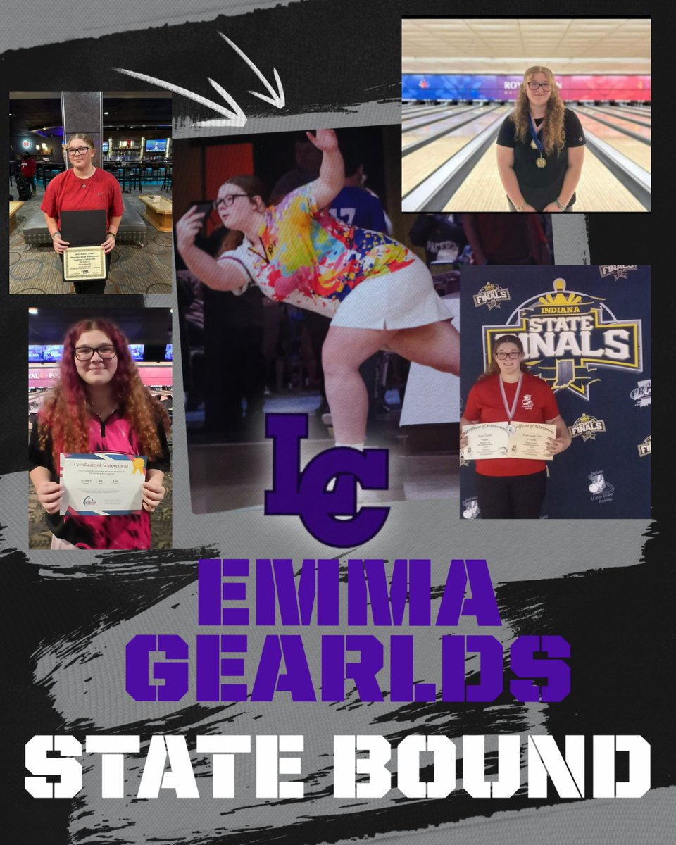 Please join me in celebrating our very own Emma Gearlds as she competes in the State Bowling Tournament this Saturday in Indy at Expo Bowl. She is the Middle School Bloomington Regional Champion and the Lafayette Semi-State Champion. Emma has a high game of 290 and currently