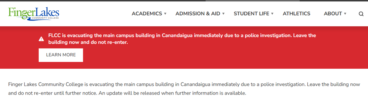 FLCC's campus is being evacuated.  We are working to learn more and have crew on the way.  We'll provide updates as soon as we get them.  
<a href="/news10nbc/">News10NBC</a>
