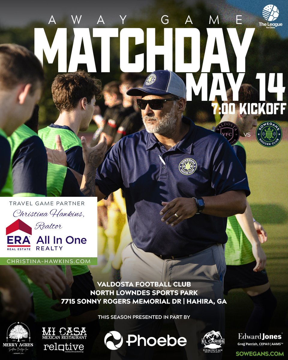 SOWEGANS Soccer Club (@soweganssc) on Twitter photo It’s a midweek Match Day! We are traveling south to take on @valdosta_fc . Make the journey down to support the guys on the road, or join us at <a href="/manorhousepub/">ManorHousePublishing</a> for a watch party. Thanks to @christina_hawkins4 for being our travel partner! #southgaisgreenandblue🐢⚽️ It’s a midweek Match Day! We are traveling south to take on @valdosta_fc . Make the journey down to support the guys on the road, or join us at <a href="/manorhousepub/">ManorHousePublishing</a> for a watch party. Thanks to @christina_hawkins4 for being our travel partner! #southgaisgreenandblue🐢⚽️