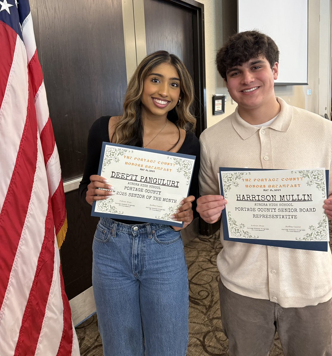 Congratulations to AHS Seniors Harrison Mullin and Deepti Panguluri for being celebrated at Kent State during The 2025 Portage County Honors Ceremony! #UnitedGreenmen <a href="/Greenmensteward/">Michael Roberto</a> <a href="/DrPMilcetich/">Paul Milcetich</a> @AHS_Pach <a href="/GreenmenGO/">AHS Guidance</a> <a href="/GreenmenNation/">AHS Student Section</a> <a href="/torresv4msu/">Victor Torres</a> <a href="/TTaylorAHS/">Toni Taylor</a> <a href="/AHS_SeanBaker/">AHS_SeanBaker</a>