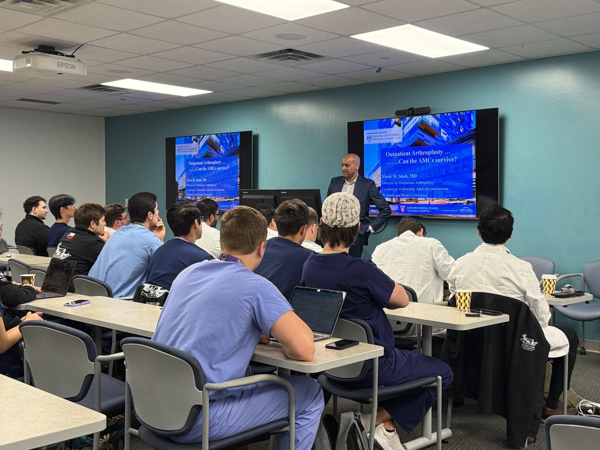 UTSW Orthopaedic Surgery (@utswortho) on Twitter photo Today, #UTSWOrtho had their Chief's Conference featuring Vivek Shah, M.D. from the Department of Orthopaedic Surgery at <a href="/BrighamWomens/">Brigham and Women's Hospital</a>.
Dr. Shah gave a talk on outpatient total joint arthroplasty in an academic setting to our residents and faculty.
<a href="/DrAntoniaChen/">Antonia Chen</a> #utsw Today, #UTSWOrtho had their Chief's Conference featuring Vivek Shah, M.D. from the Department of Orthopaedic Surgery at <a href="/BrighamWomens/">Brigham and Women's Hospital</a>.
Dr. Shah gave a talk on outpatient total joint arthroplasty in an academic setting to our residents and faculty.
<a href="/DrAntoniaChen/">Antonia Chen</a> #utsw
