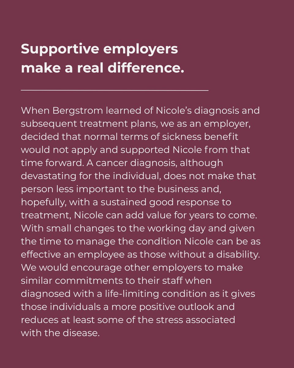Nicole, one of METUPUK’s Welsh volunteers, has HER2+ Metastatic Breast Cancer and continues to work - with incredible support from her employer, even receiving a recent promotion.

Many people with Metastatic Breast Cancer continue working during treatment, especially when side