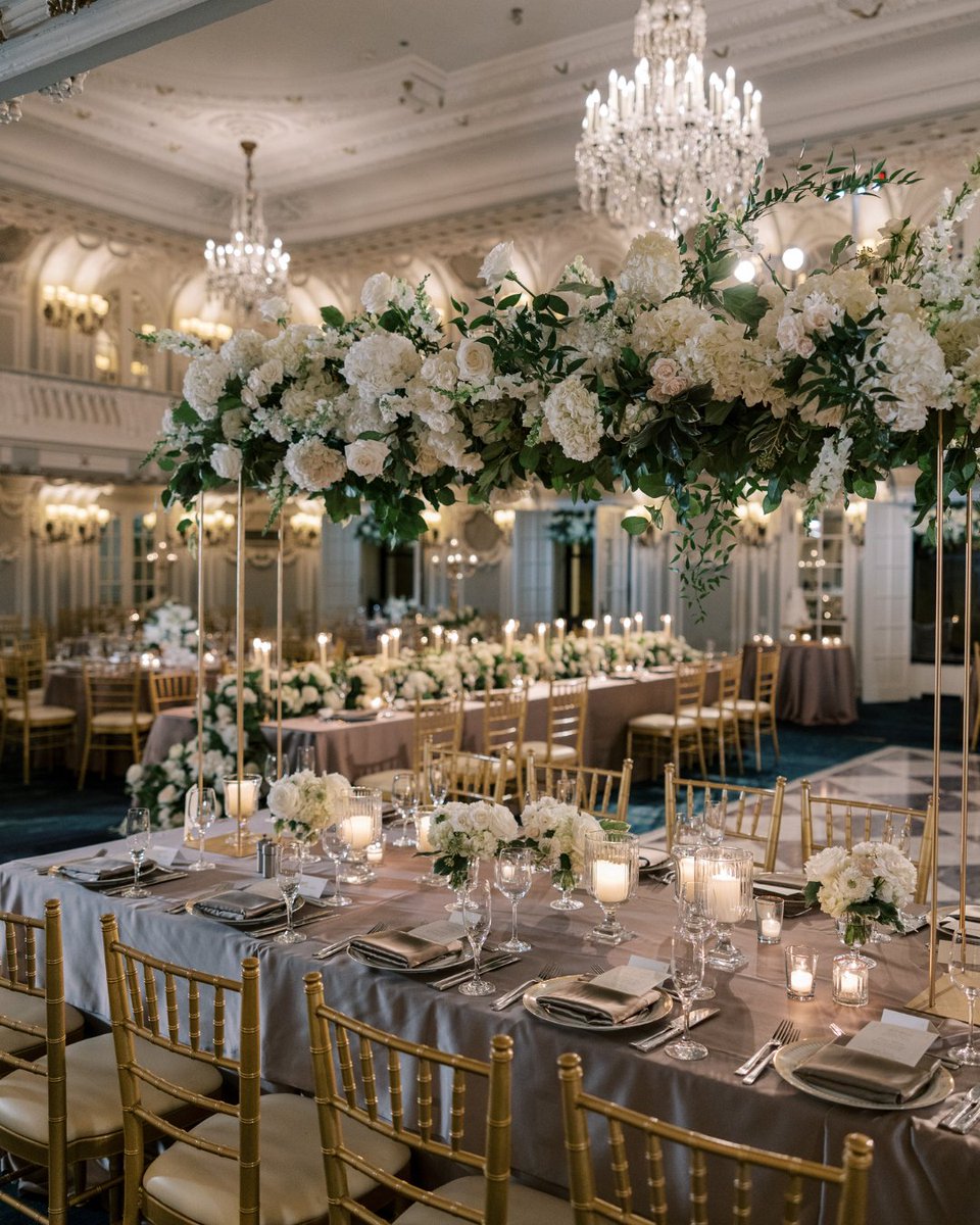 Say "I do" in a hotel with more stories than your guest list. 💍 With a Crystal Ballroom, skyline views, and a barbershop once frequented by Capone (really), weddings with us are anything but ordinary. 📷: @christytylerphotography