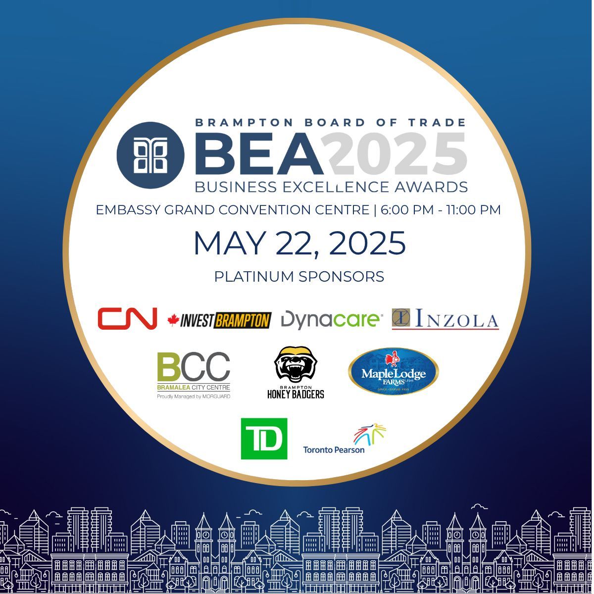 ✨ A huge thank you to our Platinum Sponsors for supporting Brampton’s biggest night in business! ✨

The 2025 Brampton Board of Trade Business Excellence Awards, presented by Canon Canada, wouldn’t be possible without the incredible support of these leading organizations.