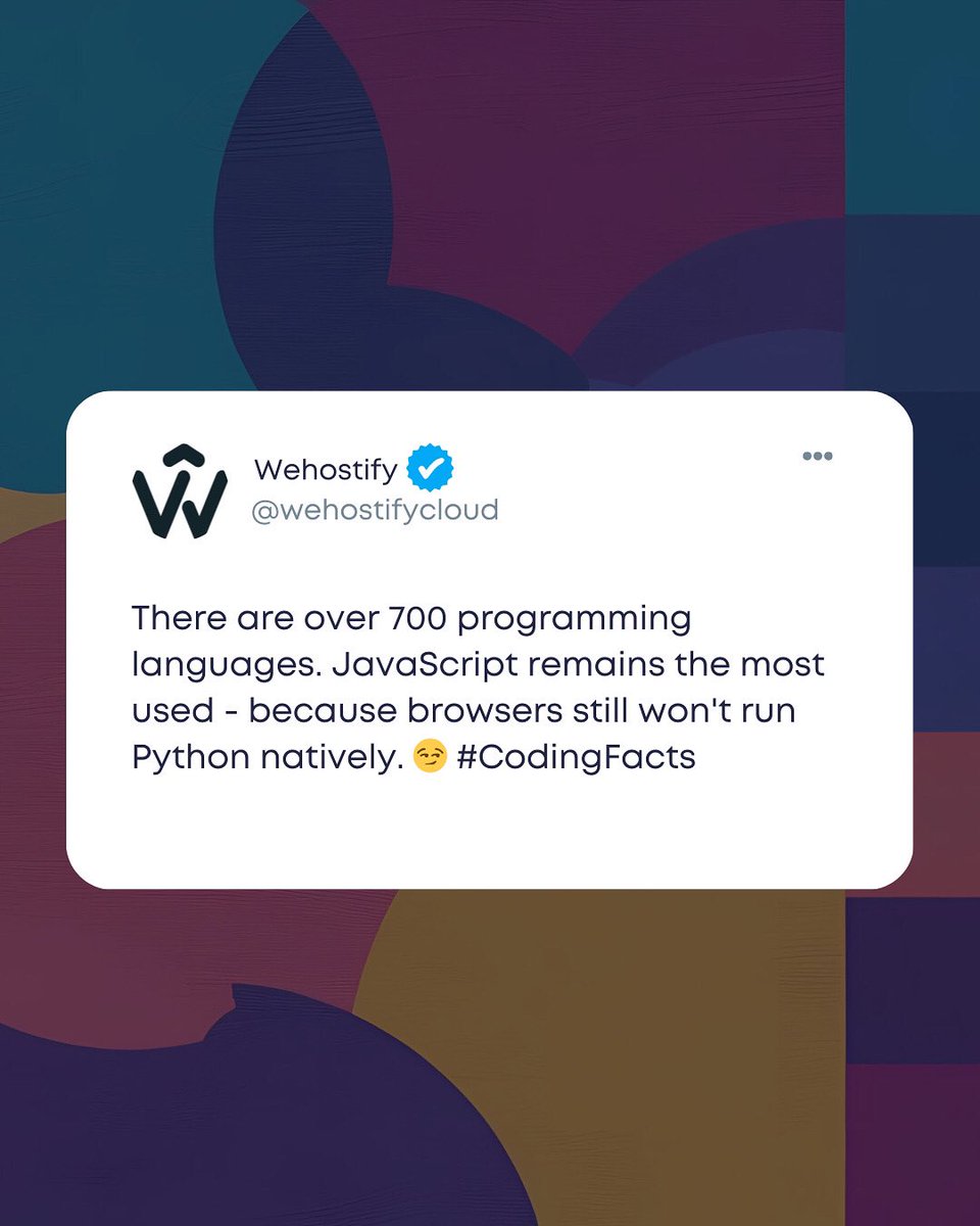 wehostifycloud's tweet image. Browsers: “We have 700 languages to choose from.”
Also browsers: “JavaScript or nothing.”
#WebDevLife #TechHumor #JavaScript #Python