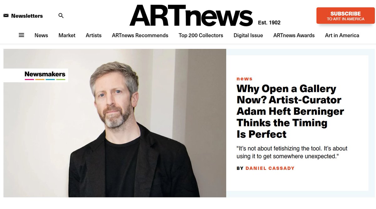 Heft (@heft_gallery) on Twitter photo Heft on the front page of ARTnews ✍️
Thank you <a href="/DanielCassady/">Daniel Cassady</a> for the great article ❤️ Heft on the front page of ARTnews ✍️
Thank you <a href="/DanielCassady/">Daniel Cassady</a> for the great article ❤️
