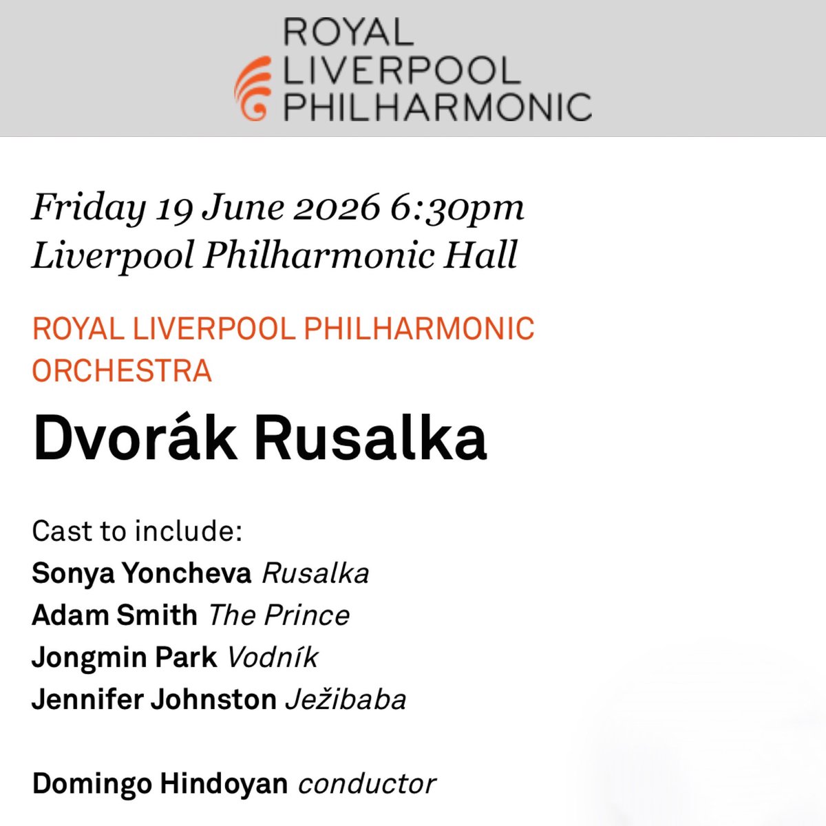 Jennifer Johnston (@jjohnstonmezzo) on Twitter photo Some news: I’m delighted to be singing the role of Jezibaba in a concert staging of Dvořák’s Rusalka w <a href="/DGarciaHindoyan/">Domingo Hindoyan</a> & <a href="/liverpoolphil/">Royal Liverpool Philharmonic</a>, with <a href="/sonyayoncheva/">SONYA YONCHEVA</a> in the title role, but this is also the 1st in a series of operas in concert for which I am Creative Producer for the RLPO Some news: I’m delighted to be singing the role of Jezibaba in a concert staging of Dvořák’s Rusalka w <a href="/DGarciaHindoyan/">Domingo Hindoyan</a> & <a href="/liverpoolphil/">Royal Liverpool Philharmonic</a>, with <a href="/sonyayoncheva/">SONYA YONCHEVA</a> in the title role, but this is also the 1st in a series of operas in concert for which I am Creative Producer for the RLPO