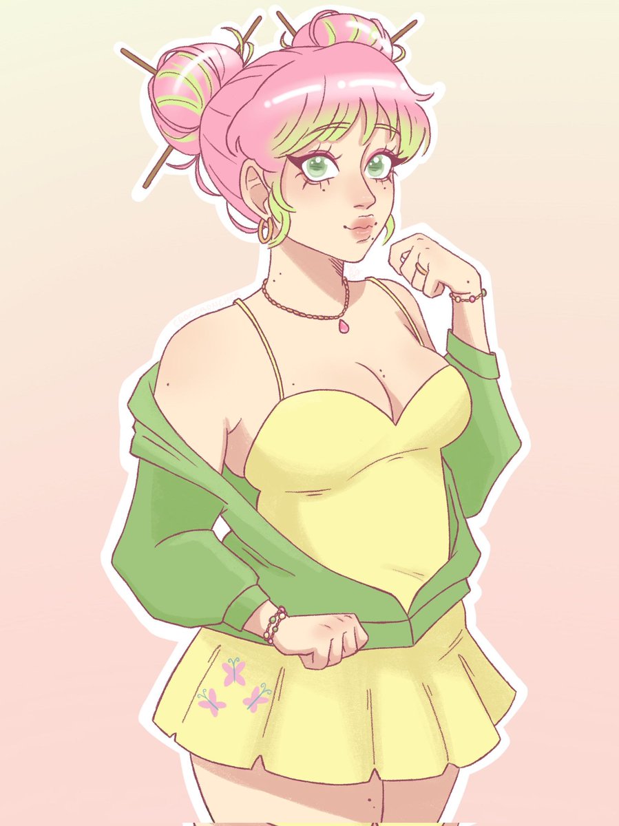 Fluttershy themed Kanroji Mitsuri ! Hi Mitsuri !
.
.
.
#kny
