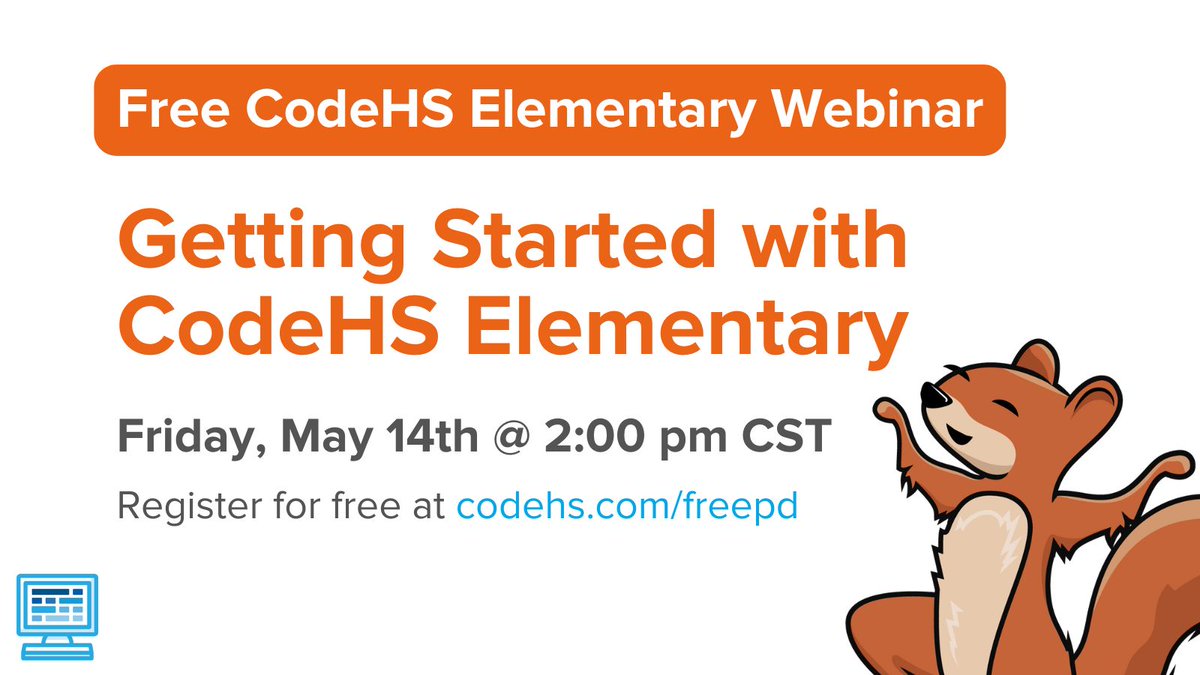 CodeHS's tweet image. Don't forget to join our upcoming 30-minute webinar to get started with the CodeHS Elementary curriculum! We’ll walk you through setting up your sections and teaching your first lesson—with minimal prep required. RSVP at buff.ly/maiXTVw.
#CodeHS #Elementary…