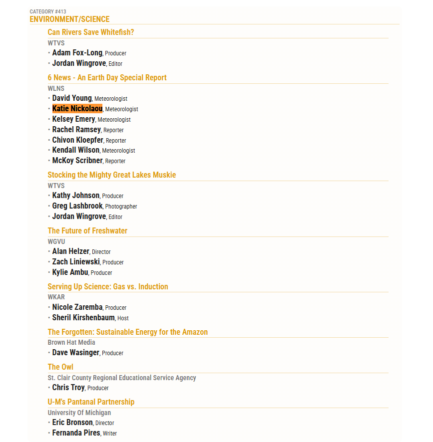 Meteorologist Katie Nickolaou (@weather_katie) on Twitter photo I'm beyond ecstatic to announce I've been nominated for 5 Regional Emmy Awards!!! π€―
We'll find out if I won on June 14th! π€©
Thank you <a href="/NATASMichigan/">NATAS Michigan</a> for this incredible honor, and congrats to all of the other nominees! I'm beyond ecstatic to announce I've been nominated for 5 Regional Emmy Awards!!! π€―
We'll find out if I won on June 14th! π€©
Thank you <a href="/NATASMichigan/">NATAS Michigan</a> for this incredible honor, and congrats to all of the other nominees!