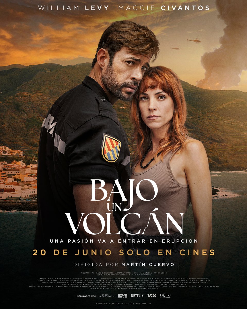 Beta Fiction Spain (@betaspain) on Twitter photo 🌋Una pasión va a entrar en erupción🌋
#BajoUnVolcán se estrena el próximo 20 de junio en cines. El capitán Mario Torres (<a href="/willylevy29/">William Levy</a> ) llega a Garachico para prevenir el desastre, donde conocerá a Dani (<a href="/maggiecivantos/">MAGGIE CIVANTOS</a>)
Una película de Martín Cuervo. 🌋Una pasión va a entrar en erupción🌋
#BajoUnVolcán se estrena el próximo 20 de junio en cines. El capitán Mario Torres (<a href="/willylevy29/">William Levy</a> ) llega a Garachico para prevenir el desastre, donde conocerá a Dani (<a href="/maggiecivantos/">MAGGIE CIVANTOS</a>)
Una película de Martín Cuervo.
