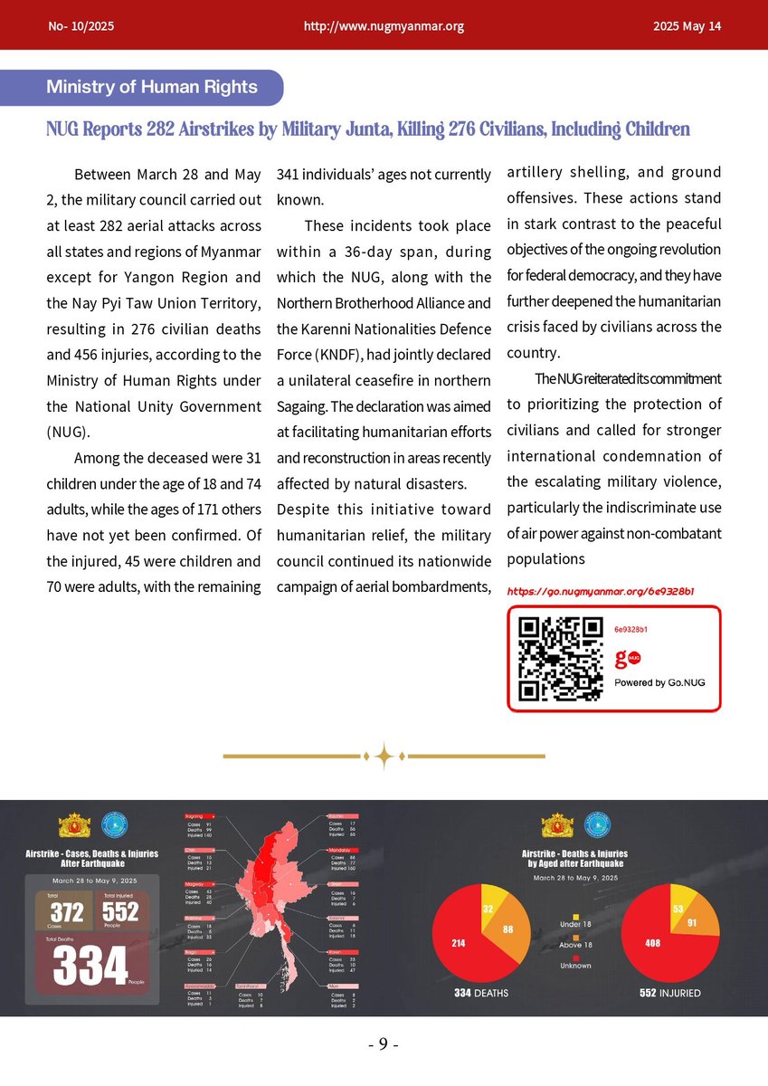 NUGMyanmar's tweet image. Bi Weekly News Update of National Unity Government ( 10/2025)
Download link - go.nugmyanmar.org/e09d8c18
Website link - go.nugmyanmar.org/dcbaefcc
#NUGMyanmar
#WhatsHappeningInMyanmar