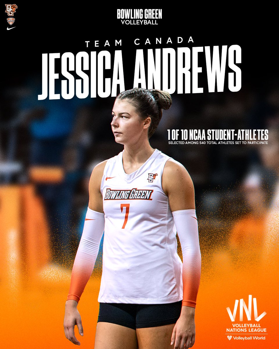 🏐Jessica Andrews One Of 10 NCAA Student-Athletes Selected To Participate In VNL

🏐Andrews Will Represent Canada In Volleyball Nations League

📰: tinyurl.com/22jcrpnj

#AyZiggy || #BGVB25 || #BGWarriors || #DreamBiG