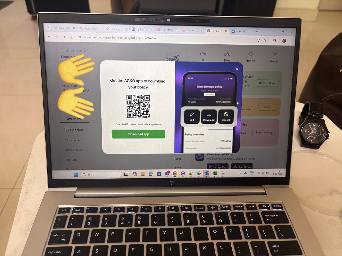 ADITYASOMU's tweet image. Dear @ACKOIndia ,

What a waste way to make customer download you app.
Why the f**k have you kept your website Iive then ? 

You just waste Custer time and in the world of ease your are making me download my policy copy through long process after my payment.

@consumerforum_