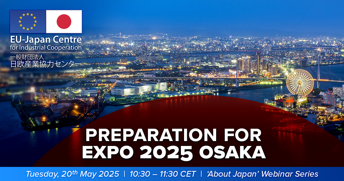 EU-Japan Centre (@eujapancentre) on Twitter photo How shall we prepare for our visit at EXPO 2025 Osaka to get the most out of it❓
Click here to register to next week's webinar⤵️
eu-japan.eu/eubusinessinja…
<a href="/EU_EISMEA/">EISMEA</a> <a href="/Trade_EU/">EU Trade 🇪🇺</a> <a href="/EU_Growth/">Internal Market, Industry, Entrepreneurship & SMEs</a> How shall we prepare for our visit at EXPO 2025 Osaka to get the most out of it❓
Click here to register to next week's webinar⤵️
eu-japan.eu/eubusinessinja…
<a href="/EU_EISMEA/">EISMEA</a> <a href="/Trade_EU/">EU Trade 🇪🇺</a> <a href="/EU_Growth/">Internal Market, Industry, Entrepreneurship & SMEs</a>