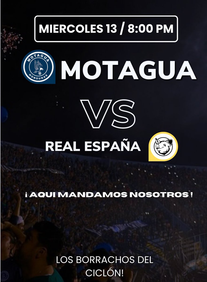 HOY JUEGA MOTAGUA!Ⓜ️🍺

Nos vemos en el lugar de siempre, con la misma gente y de siempre y con el doble de ilusión que la última vez. VAMOS AZULES!