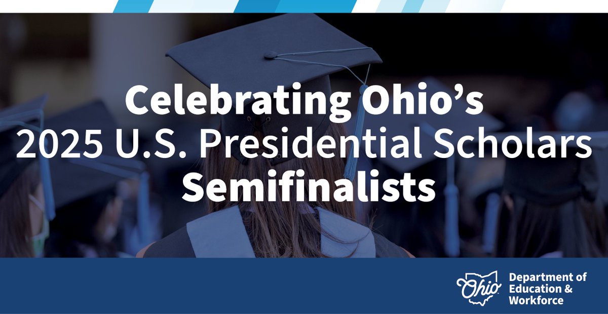 Out of the nation's 3.7 million graduating high school seniors and the 621 semifinalists for the U.S. Presidential Scholars Program, 20 are from Ohio. Congratulations to these students on their outstanding achievement!