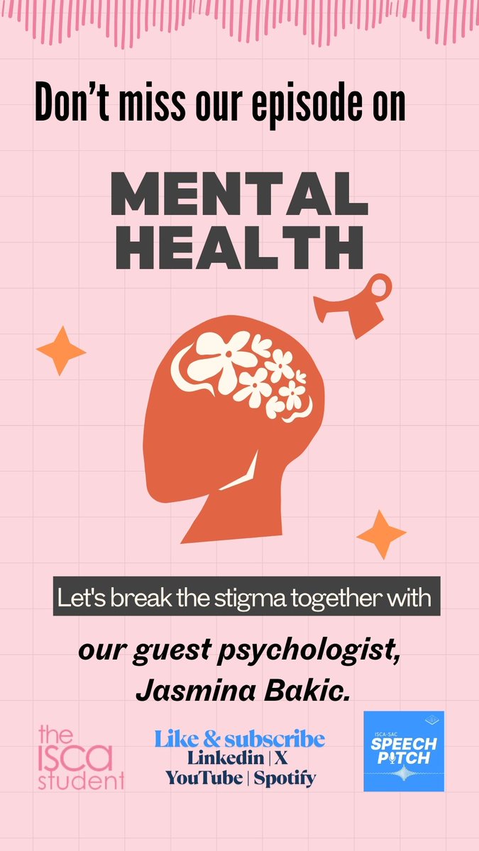 Don’t miss out on our latest episode on MENTAL HEALTH by Speech Pitch Podcast of ISCA-SAC! We invited Jasmina Bakic to discuss burnout, motivation, ADHD, toxic relationships in research. A must-listen for all!
Spotify: lnkd.in/eF_dKPBz
Youtube: lnkd.in/eqP9jPpG
