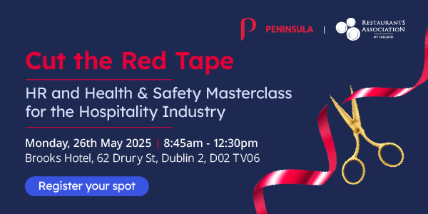 Restaurants Association of Ireland (@rai_ie) on Twitter photo Join our next HR and Health & Safety Masterclass, designed exclusively for the hospitality industry.
In collaboration with <a href="/peninsula_ie/">Peninsula Ireland</a>, we’re hosting a complimentary session in Dublin where you’ll get expert advice on essential legislation, common hazards, food safety, tips Join our next HR and Health & Safety Masterclass, designed exclusively for the hospitality industry.
In collaboration with <a href="/peninsula_ie/">Peninsula Ireland</a>, we’re hosting a complimentary session in Dublin where you’ll get expert advice on essential legislation, common hazards, food safety, tips