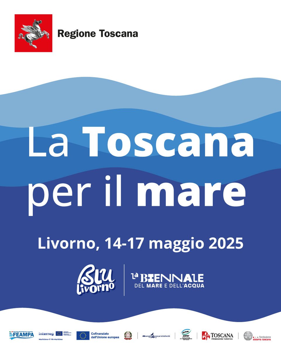 Al via oggi, mercoledì 14 maggio, alla Terrazza Mascagni di #Livorno, la prima edizione della Biennale del mare e dell'acqua, intitolata "Blu Livorno. La sottile linea blu”. Un'occasione per fare il punto su impegni e obiettivi futuri.

👉Info e programma: regione.toscana.it/-/la-biennale-…