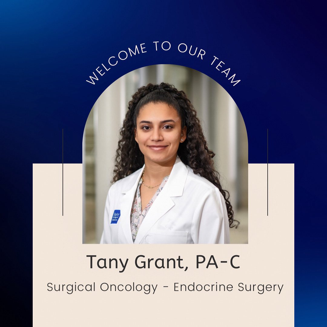 BCM Surgery Advanced Practice Providers (@bcmsurgapp) on Twitter photo Welcome to the newest APP and Houston resident - Tany Grant! She joins the endocrine surgery team and will be trained to perform thyroid biopsies to streamline care 🙌🏼 <a href="/jsuliburk/">James Suliburk</a> <a href="/RaymonGrogan/">Raymon H. Grogan</a> <a href="/FeibiZheng/">Feibi Zheng, MD, MBA, FACS</a> <a href="/BCM_Surgery/">BCM_Surgery</a> Welcome to the newest APP and Houston resident - Tany Grant! She joins the endocrine surgery team and will be trained to perform thyroid biopsies to streamline care 🙌🏼 <a href="/jsuliburk/">James Suliburk</a> <a href="/RaymonGrogan/">Raymon H. Grogan</a> <a href="/FeibiZheng/">Feibi Zheng, MD, MBA, FACS</a> <a href="/BCM_Surgery/">BCM_Surgery</a>