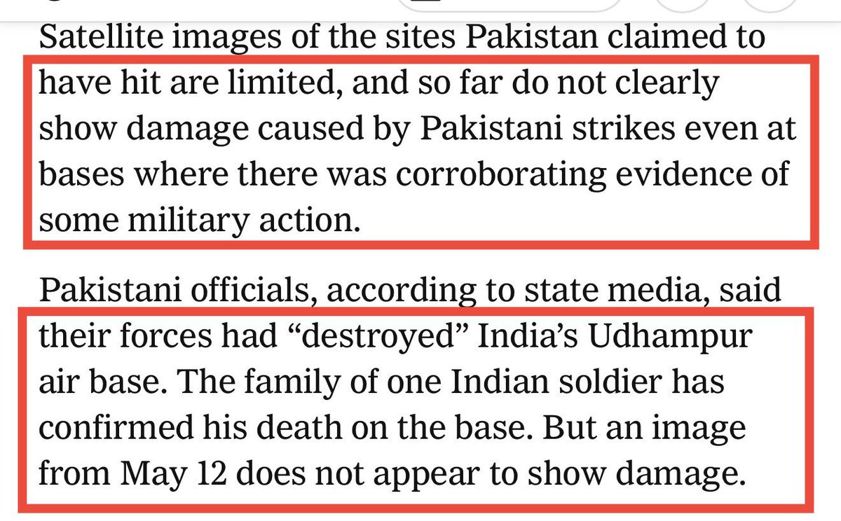 Abhijeet Tripathi (@abhtri_) on Twitter photo Hello <a href="/Natsecjeff/">FJ</a>, Your claims of damage to India have indeed been publicly dissected and dismissed - both by <a href="/detresfa_/">Damien Symon</a> & by <a href="/nytimes/">The New York Times</a> with images. Unless you’re blind or deliberately peddling propaganda. Hello <a href="/Natsecjeff/">FJ</a>, Your claims of damage to India have indeed been publicly dissected and dismissed - both by <a href="/detresfa_/">Damien Symon</a> & by <a href="/nytimes/">The New York Times</a> with images. Unless you’re blind or deliberately peddling propaganda.