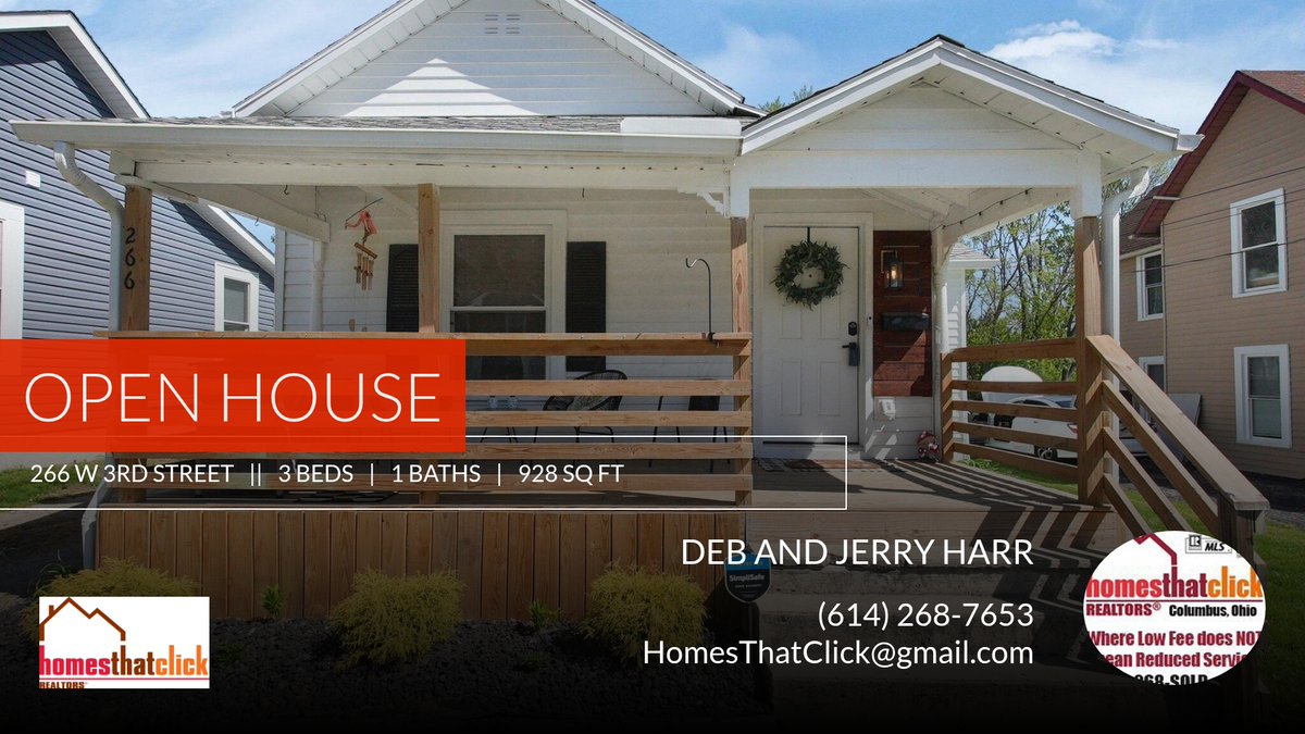 Marysville 3 BR charmer! This listing won't last! Take a look before it's gone. Feel free to ask any questions or give me a call at (614) 268-7653 📱! Open house: May 17th at 1:00 PM.

Homes that Click -Where Reduced Fee Does Not ... homeforsale.at/266_W_3RD_STRE…