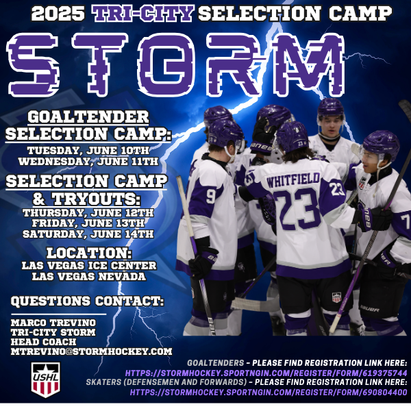 2025 Tri-City Selection Camp registrations can be found below.

Goaltenders: stormhockey.sportngin.com/register/form/…

Skaters (Defensemen &amp; Forwards): stormhockey.sportngin.com/register/form/…