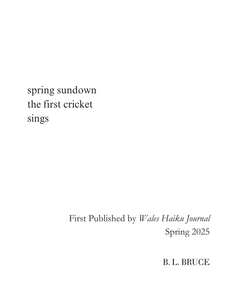 New #haiku in Wales Haiku Journal, Spring 2025. Special thanks to Joe Woodhouse and C.X. Turner. <a href="/WalesHaiku/">Wales Haiku Journal</a> <a href="/jwjwoodhouse1/">Joseph Woodhouse</a>