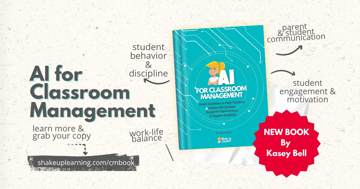 ShakeUpLearning's tweet image. 🦾 AI for Classroom Management
🤓 Work Smarter, Not Harder
member.shakeuplearning.com/ai-for-classro… #classroommanagement #aiineducation #aiinedu #edtech #edchat #k12 #teacherlife #burnoutteacher #ISTE #TCEA #FETC
