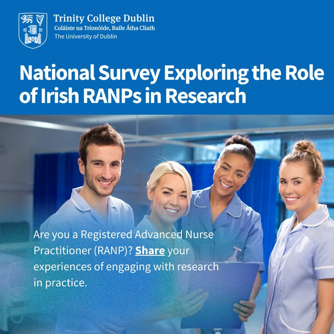 TCPHI (@tcphi_tcd) on Twitter photo Thanks to all of the Registered Advanced Nurse Practitioners (RANPs) who have completed our
<a href="/TCPHI_TCD/">TCPHI</a> survey on ANP roles in research.
We are currently seeking to hear from all RANPs. Take the survey and tell us about your role in research:Â shorturl.at/WMapJ
<a href="/TCD_SNM/">School of Nursing & Midwifery, TCD</a> Thanks to all of the Registered Advanced Nurse Practitioners (RANPs) who have completed our
<a href="/TCPHI_TCD/">TCPHI</a> survey on ANP roles in research.
We are currently seeking to hear from all RANPs. Take the survey and tell us about your role in research:Â shorturl.at/WMapJ
<a href="/TCD_SNM/">School of Nursing & Midwifery, TCD</a>