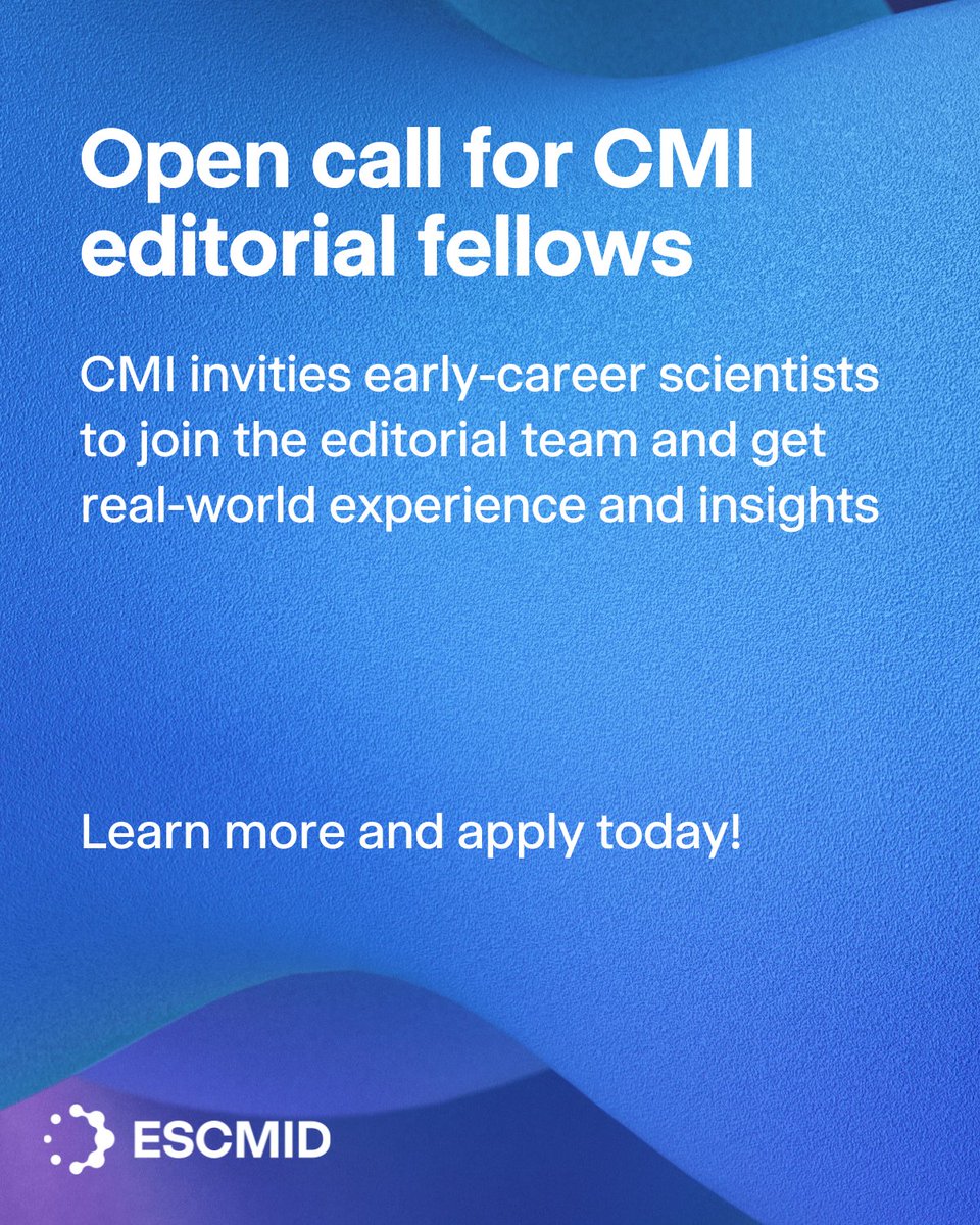 CMI has issued a call for the second round of editorial fellows! Early career researchers and clinician-researchers are encouraged to apply for this opportunity to shadow a CMI editor and gain experience and insights in the editorial process.

Learn more: ow.ly/4zJ250VR0W8