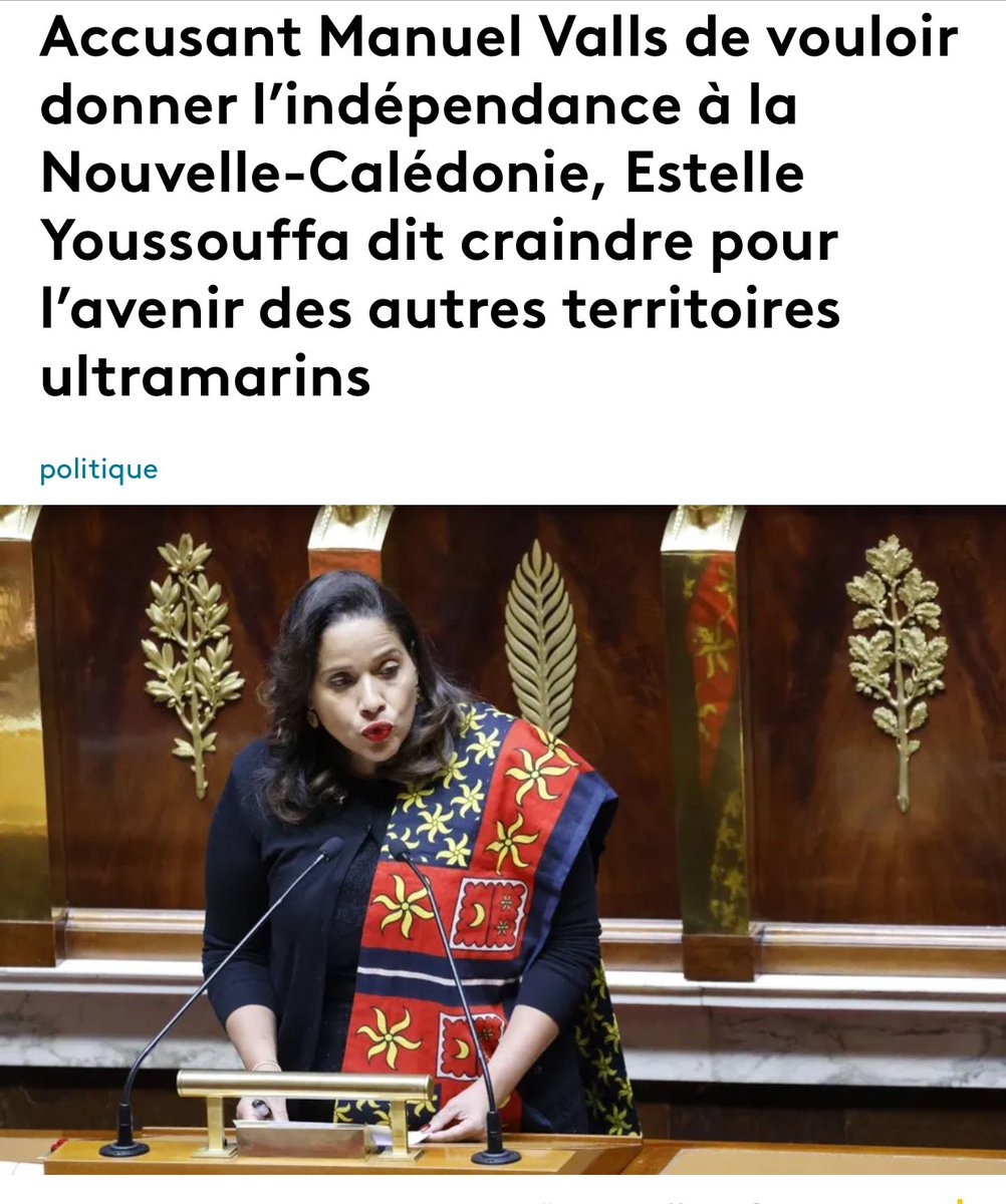 Question assez incompréhensible tant le processus engagé dans les années 80 en #NouvelleCalédonie/#Kanaky est intrinsèquement une « décolonisation ». Il est singulier et ne préjuge en rien du destin propre des autres territoires #outremer.
Agiter les peurs ne sert aucune cause.