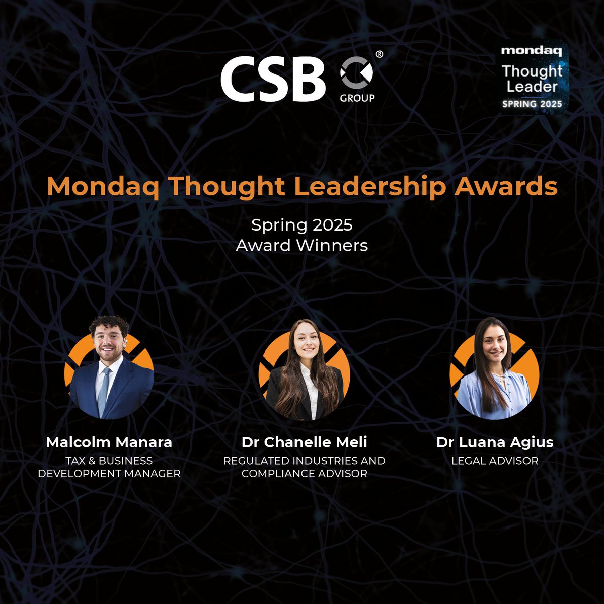 We’re proud to be recognised as Mondaq Thought Leaders Spring 2025! 🏆
✅ Malcolm Manara – Budget 2025
✅ Dr Chanelle Meli – Compliance &amp; Data Protection
✅ Dr Luana Agius – Employment &amp; HR

Read more: csbgroup.com/csb-group-team…
.
.
.
#CSBGroup #Mondaq #ThoughtLeadership
